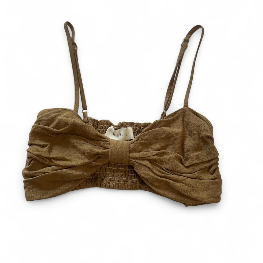 Tan Bow Crop Top